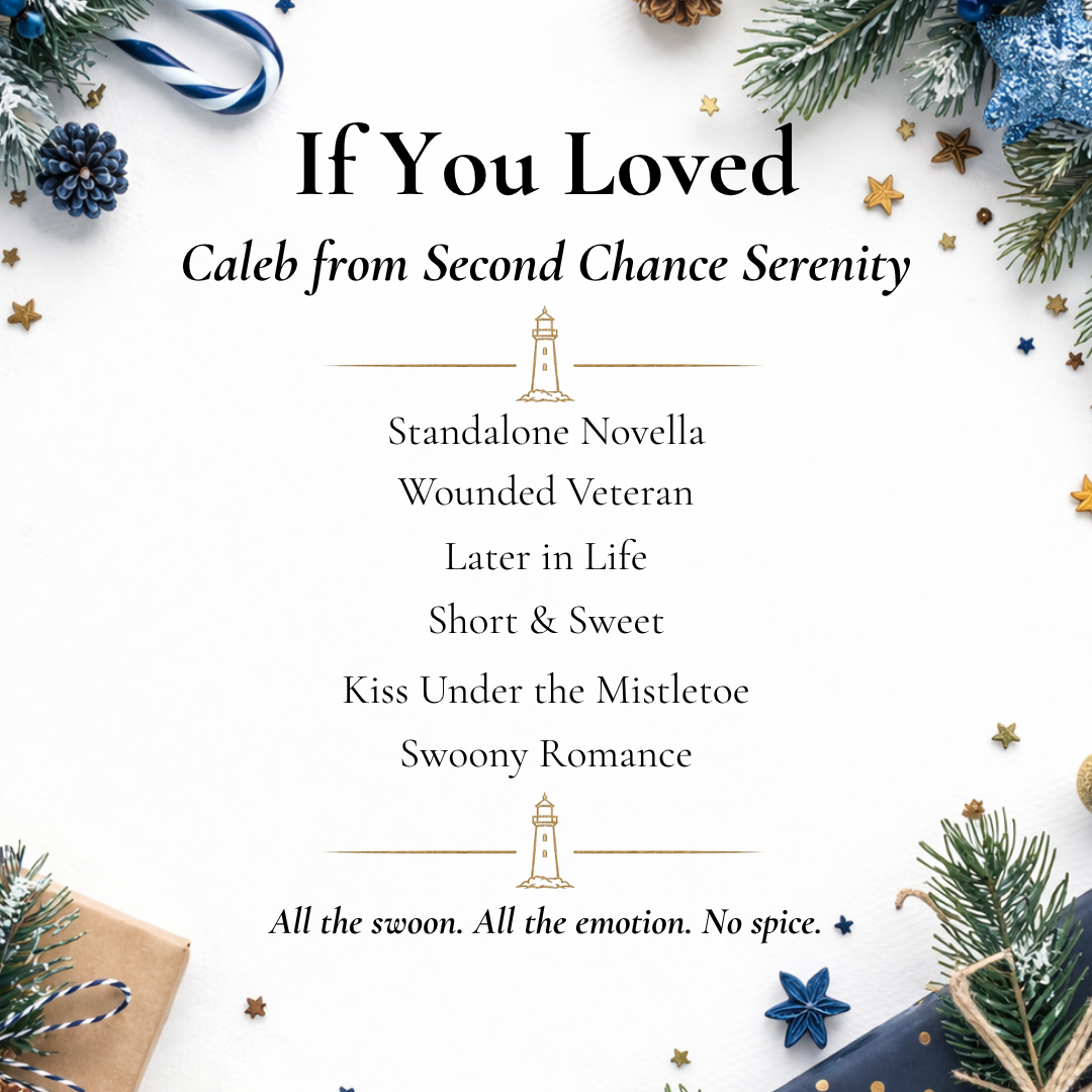 Promotional graphic for a standalone novella featuring Christmas-themed elements.