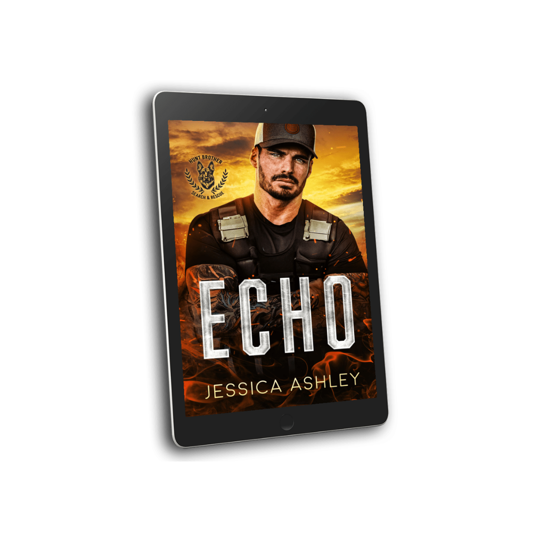 Ebook cover of 'Echo' by Jessica Ashley on a tablet screen