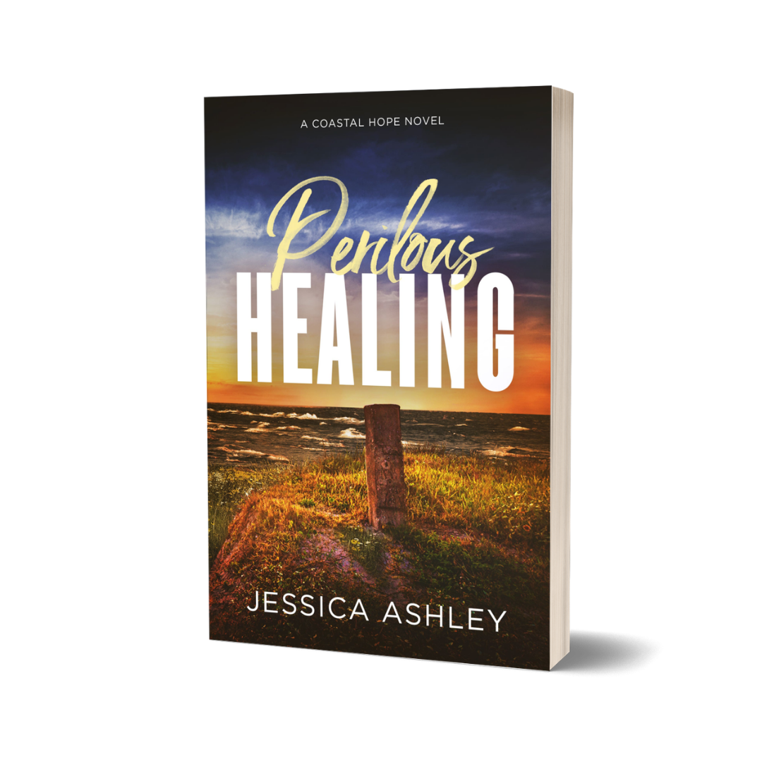 Book cover of 'Perilous Healing' by Jessica Ashley with a scenic background