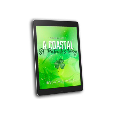 Digital book cover of 'A Coastal St. Patrick's Day' by Jessica Ashley on a tablet screen.