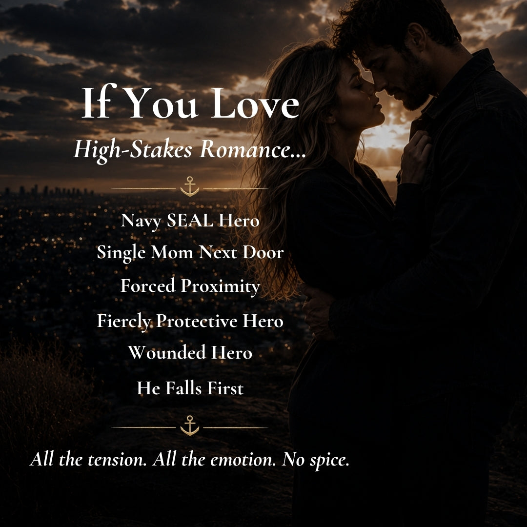 Promotional graphic for a no-spice romance novel, featuring a man and woman in an intimate embrace against a dark, smoky background with white text listing themes and tropes.
