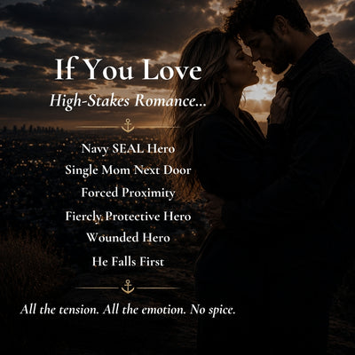 Promotional graphic for a no-spice romance novel, featuring a man and woman in an intimate embrace against a dark, smoky background with white text listing themes and tropes.
