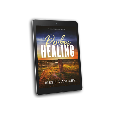 Ebook cover of 'Penlous Healing' by Jessica Ashley on a tablet screen.