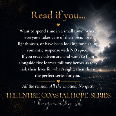 Promotional graphic for a book series with a dark stormy sky background and golden text reading 'Read if you.