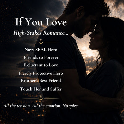 Romance-themed promotional graphic with a silhouetted couple embracing against a dramatic sunset sky. Large white text reads 'If You Love High-Stakes Romance.