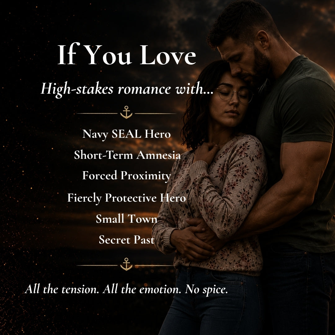 Promotional graphic for a romance novel or audiobook cover, featuring a man and woman in an intimate embrace against a dark, dramatic sky. White text on the left reads 'If You Love High-stakes romance with.