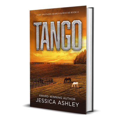 Book cover of 'Tango' by Jessica Ashley with a sunset and horses on the cover