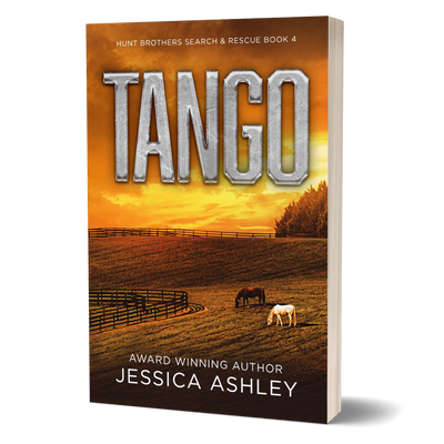 Book cover of 'Tango' by Jessica Ashley with a sunset and horses scene
